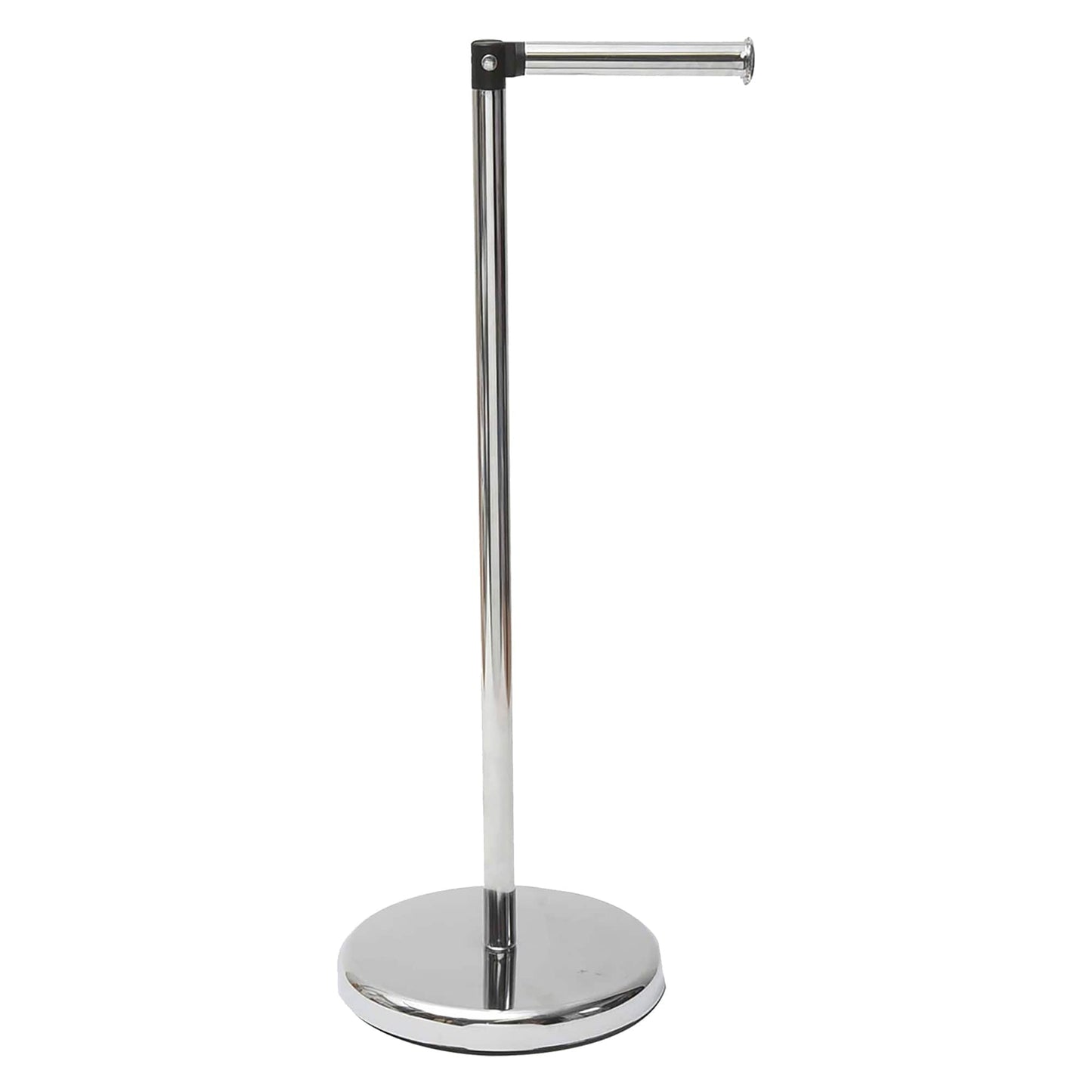 Porte-papier hygiénique élégant avec bras pliant et réserve, support compact en métal autoportant - Diamètre 8 pouces X 22 H