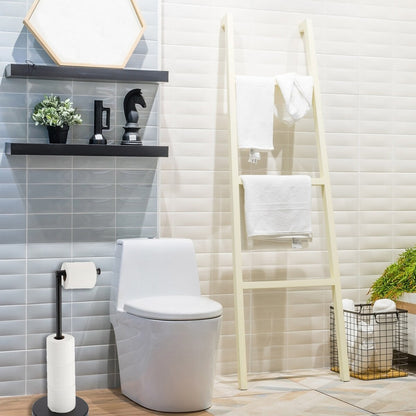 Porte-papier hygiénique élégant avec bras pliant et réserve, support compact en métal autoportant - Diamètre 8 pouces X 22 H