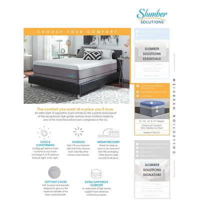 Matelas en mousse viscoélastique avec gel Slumber Solutions de 25 cm