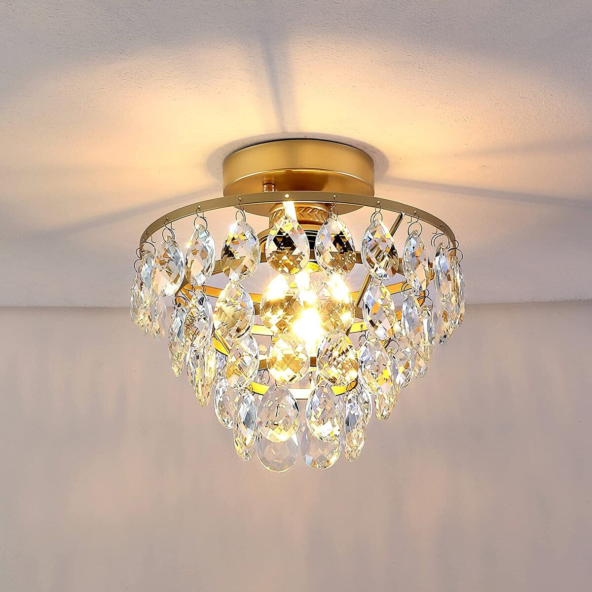 Petit plafonnier en cristal WINGBO, mini-plafonnier semi-encastré... - N/A