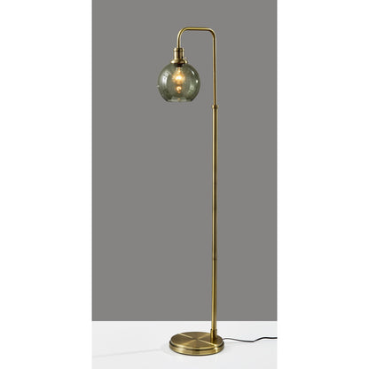 Lampadaire en verre fumé - Laiton