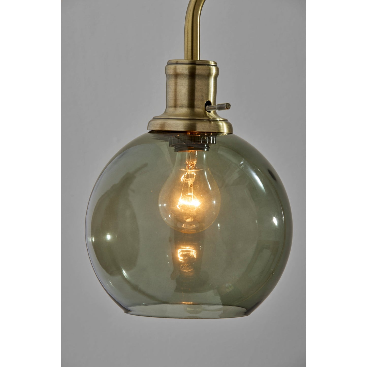 Lampadaire en verre fumé - Laiton