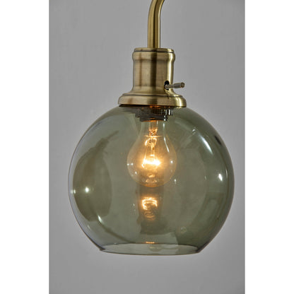Lampadaire en verre fumé - Laiton