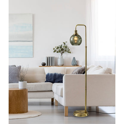 Lampadaire en verre fumé - Laiton