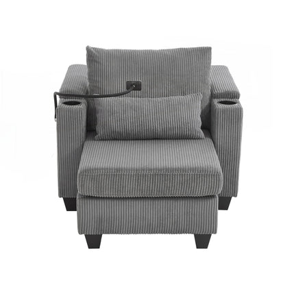 Sofa Chair Sofa Bed Corduroy Sleeper Sofa with USB Ports