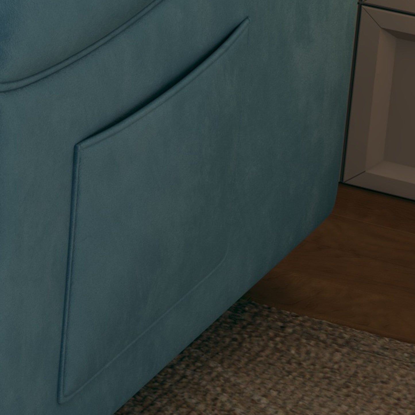Sofa Showcase: 54 Velvet Blue Sofa Bed - A Dual-Purpose Living Room Gem with a Retractable Bed Option