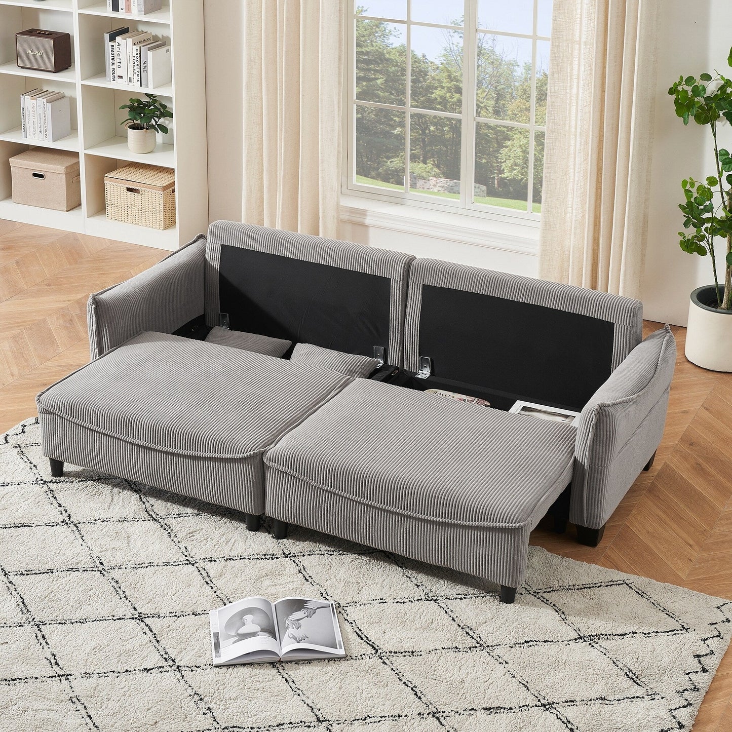Sofa can be Converted into A Sofa Bed with Two Throw Pillows