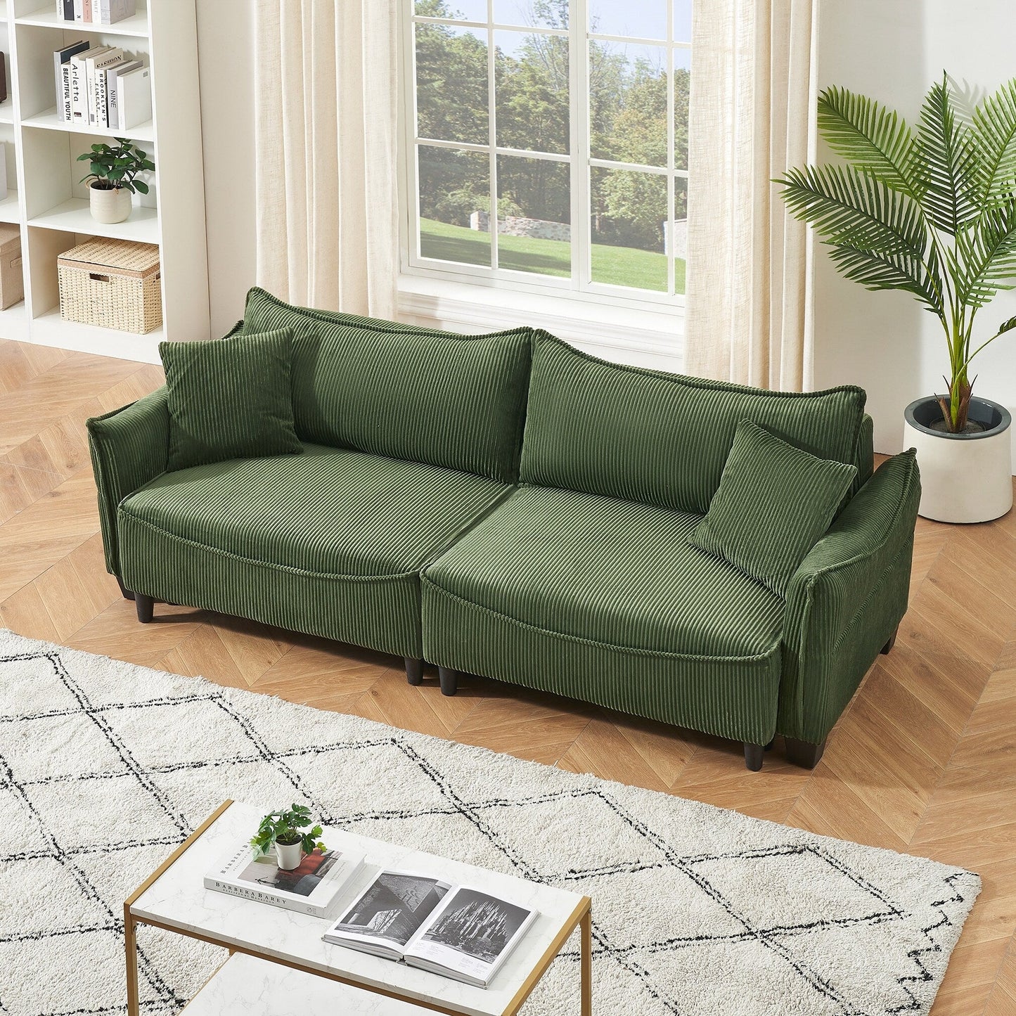 Sofa can be Converted into A Sofa Bed with Two Throw Pillows