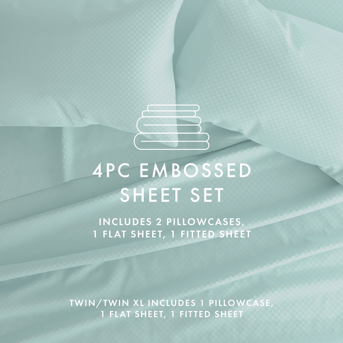 Ensemble de draps à poche profonde Soft Essentials doublement brossé à carreaux gaufrés, 4 pièces