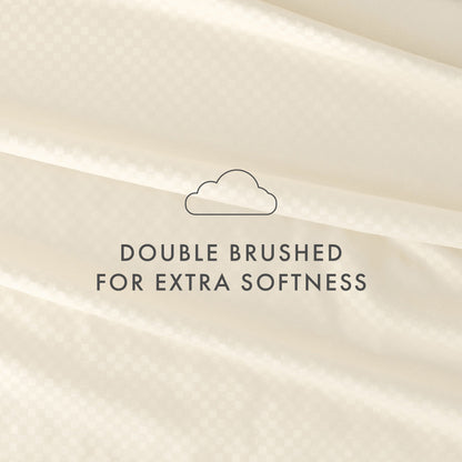 Ensemble de draps à poche profonde Soft Essentials doublement brossé à carreaux gaufrés, 4 pièces