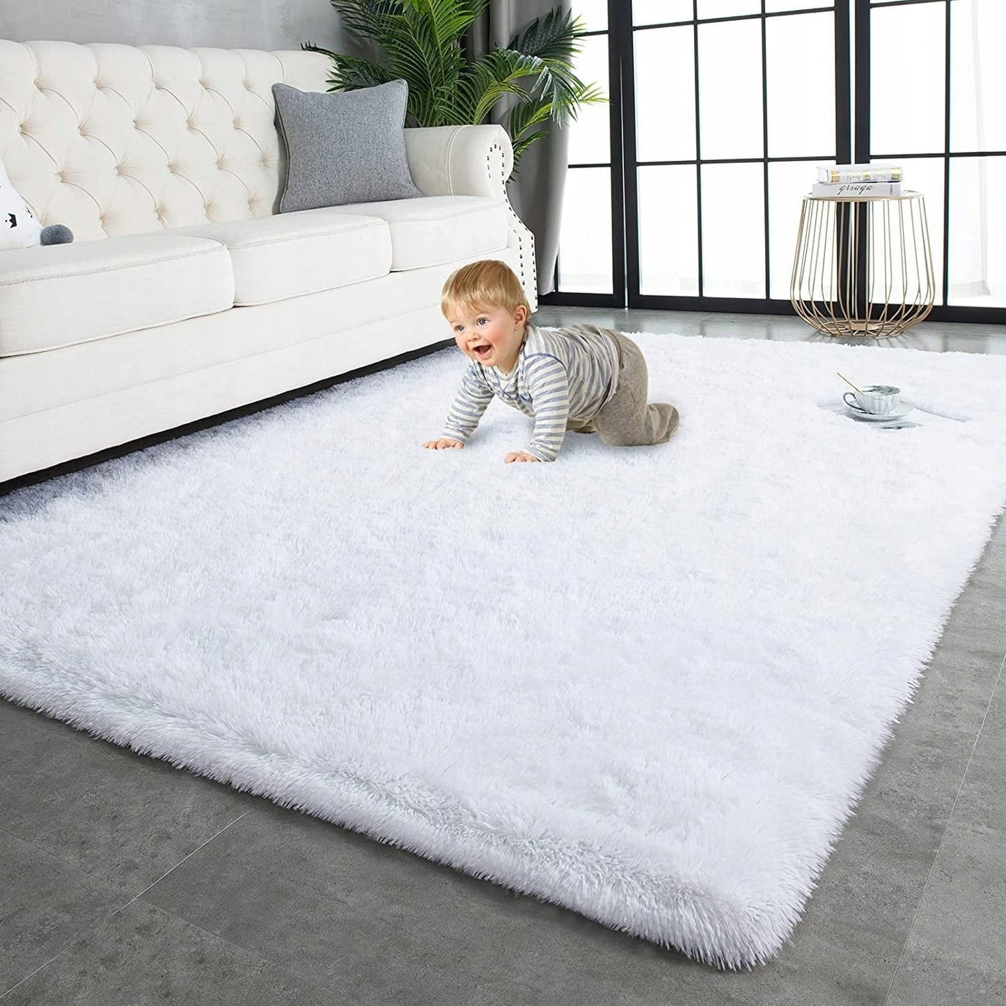 Tapis d'intérieur doux et moderne - 1,22 m x 1,62 m