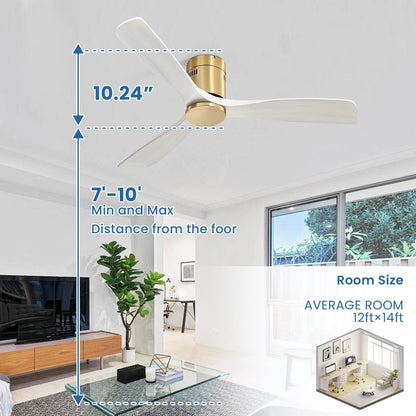 Ventilateur de plafond encastré Sofucor 52 pouces avec télécommande, moteur réversible et éclairage intégré en option