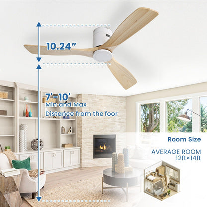 Ventilateur de plafond encastré Sofucor 52 pouces avec télécommande, moteur réversible et éclairage intégré en option