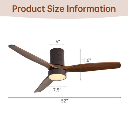 Ventilateur de plafond encastré Sofucor 52 pouces avec télécommande, moteur réversible et éclairage intégré en option