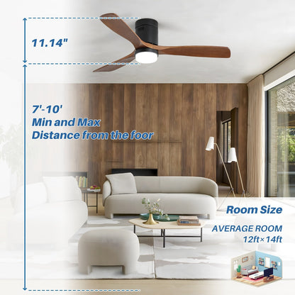 Ventilateur de plafond encastré Sofucor 52 pouces avec télécommande, moteur réversible et éclairage intégré en option