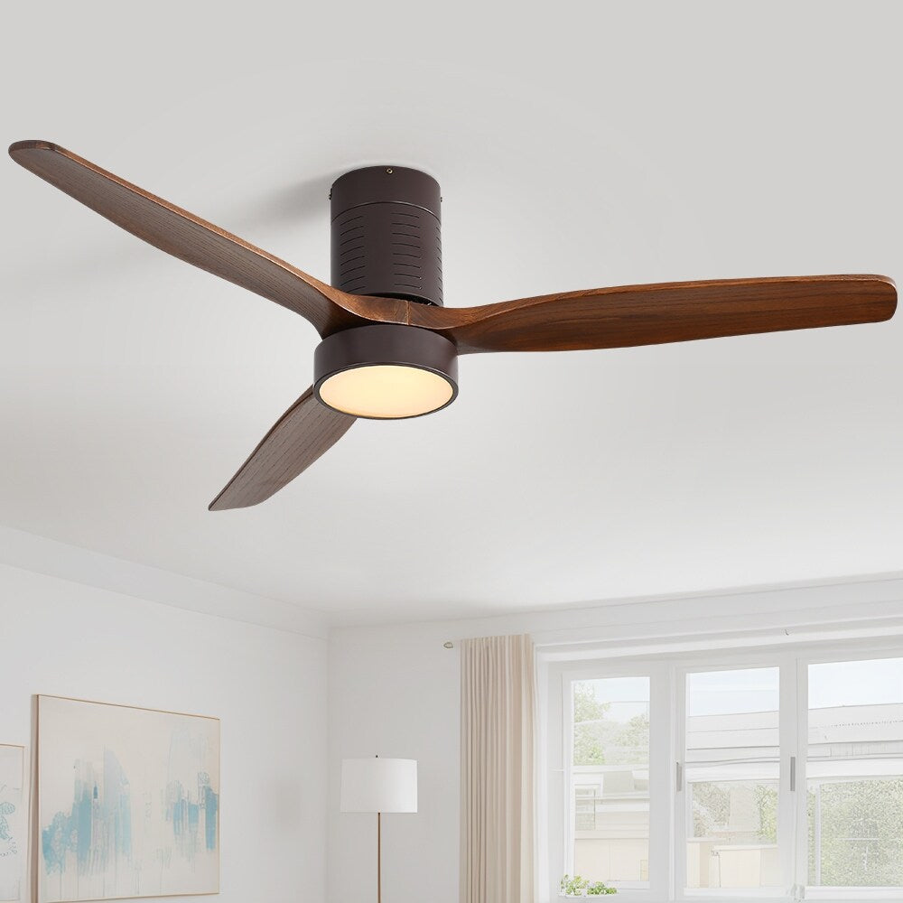 Ventilateur de plafond encastré Sofucor 52 pouces avec télécommande, moteur réversible et éclairage intégré en option