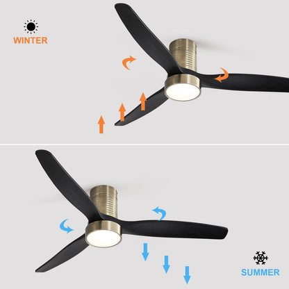Ventilateur de plafond encastré Sofucor 52 pouces avec télécommande, moteur réversible et éclairage intégré en option