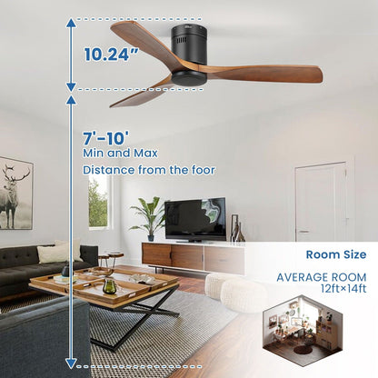 Ventilateur de plafond encastré Sofucor 52 pouces avec télécommande, moteur réversible et éclairage intégré en option