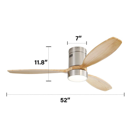 Ventilateur de plafond encastré Sofucor 52 pouces avec télécommande, moteur réversible et éclairage intégré en option