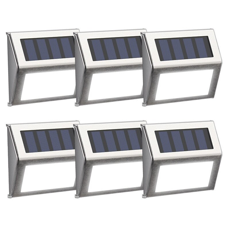 Éclairage solaire de terrasse, éclairage d'escalier à LED, éclairage de marches en acier inoxydable