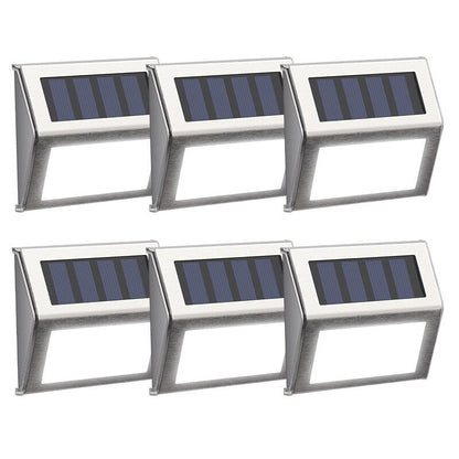 Éclairage solaire de terrasse, éclairage d'escalier à LED, éclairage de marches en acier inoxydable