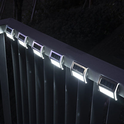 Éclairage solaire de terrasse, éclairage d'escalier à LED, éclairage de marches en acier inoxydable