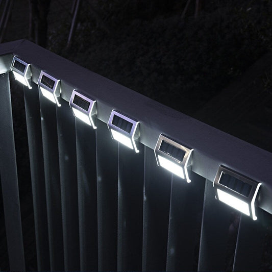 Éclairage solaire de terrasse, éclairage d'escalier à LED, éclairage de marches en acier inoxydable