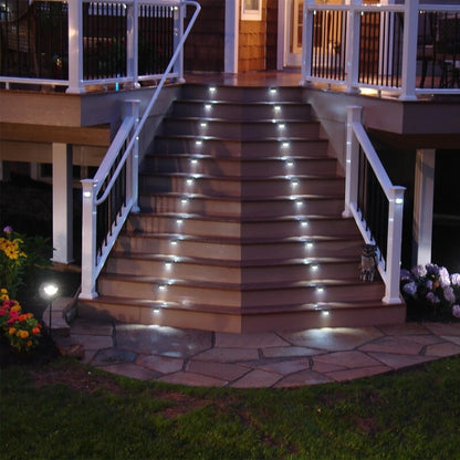 Éclairage solaire de terrasse, éclairage d'escalier à LED, éclairage de marches en acier inoxydable
