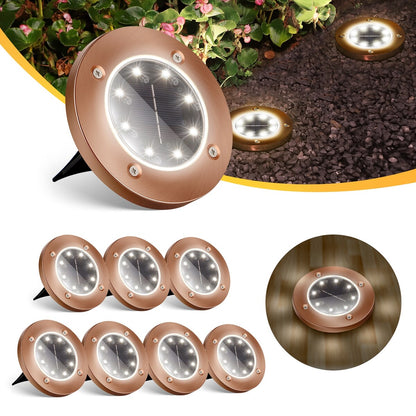 Lampes solaires d'extérieur à disque étanches pour terrasse, jardin et allée