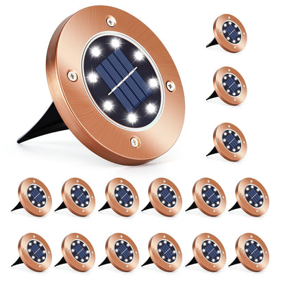 Lampes solaires d'extérieur à disque étanches pour terrasse, jardin et allée