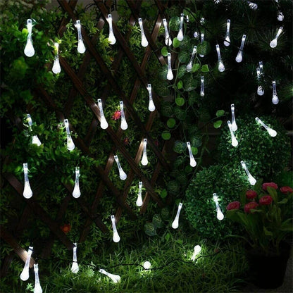 Guirlande lumineuse solaire 21,4 pieds 30 LED Gouttes d'eau Solaire