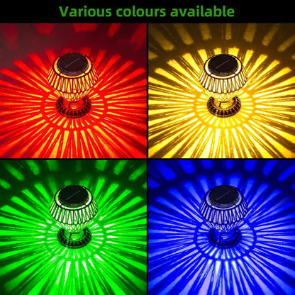 Lampe de chevet à panneau solaire en rotin tissé, intensité variable, décorative pour l'extérieur et l'intérieur