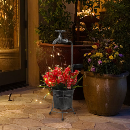 Guirlande lumineuse LED solaire pour décoration de jardin avec jardinière