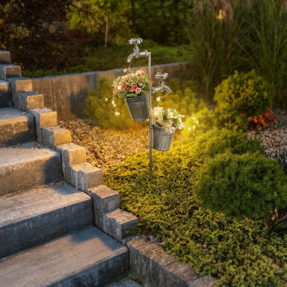 Guirlande lumineuse LED solaire pour décoration de jardin avec jardinière