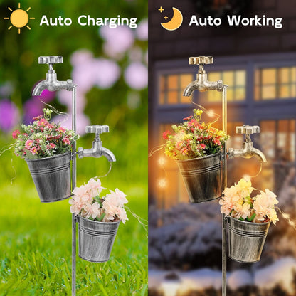 Guirlande lumineuse LED solaire pour décoration de jardin avec jardinière