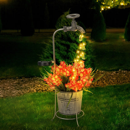 Guirlande lumineuse LED solaire pour décoration de jardin avec jardinière