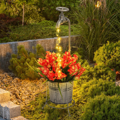 Guirlande lumineuse LED solaire pour décoration de jardin avec jardinière