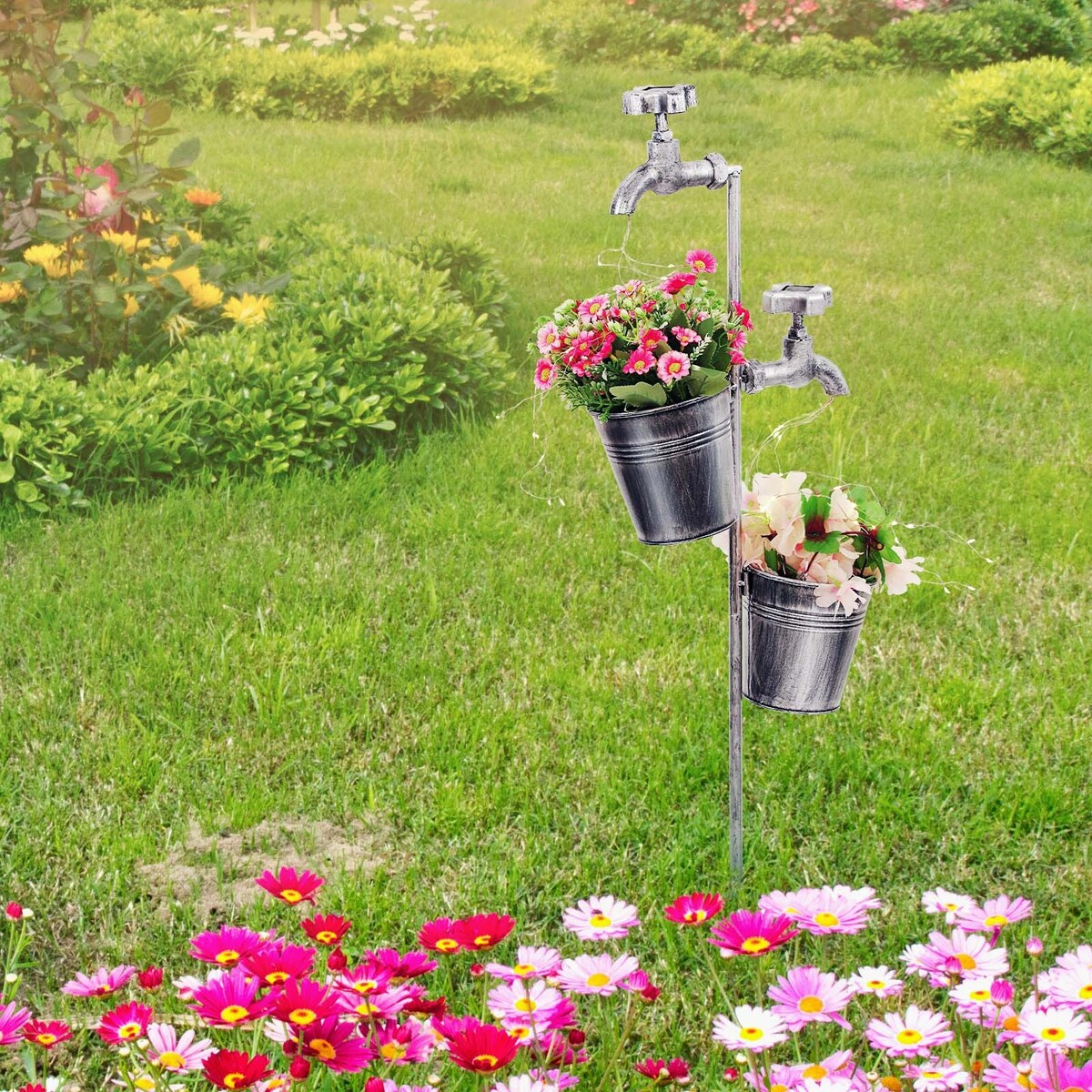 Guirlande lumineuse LED solaire pour décoration de jardin avec jardinière