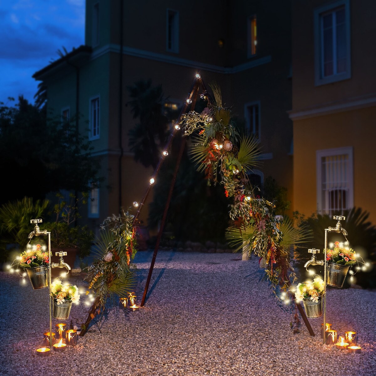 Guirlande lumineuse LED solaire pour décoration de jardin avec jardinière