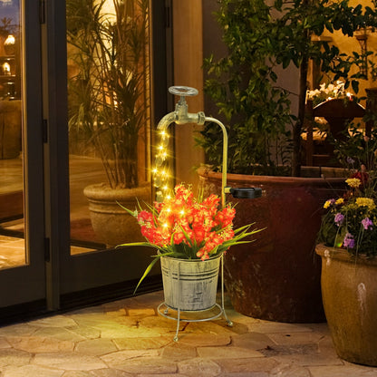 Guirlande lumineuse LED solaire pour décoration de jardin avec jardinière