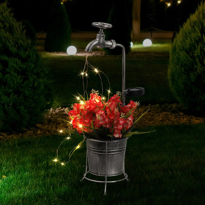 Guirlande lumineuse LED solaire pour décoration de jardin avec jardinière