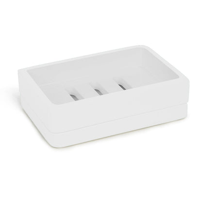 Collection d'accessoires de salle de bain en laque blanche unie
