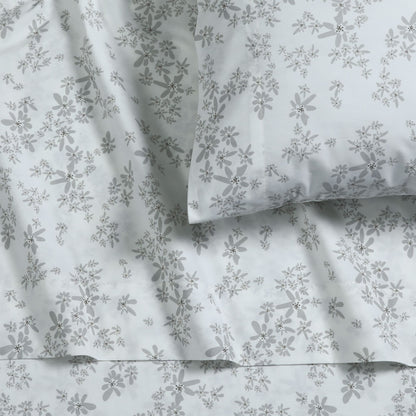 Parure de draps en percale de coton 300 fils, unie ou imprimée, à poches extra profondes