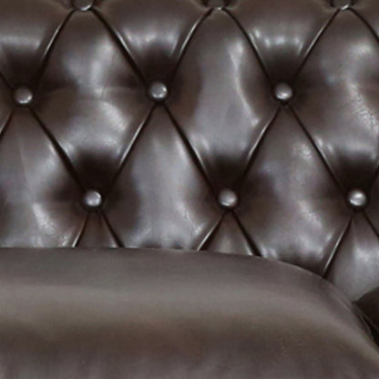 Somerville Chesterfield Tufted Faux Leather Sofa with Scroll Arms by Christopher Knight Home