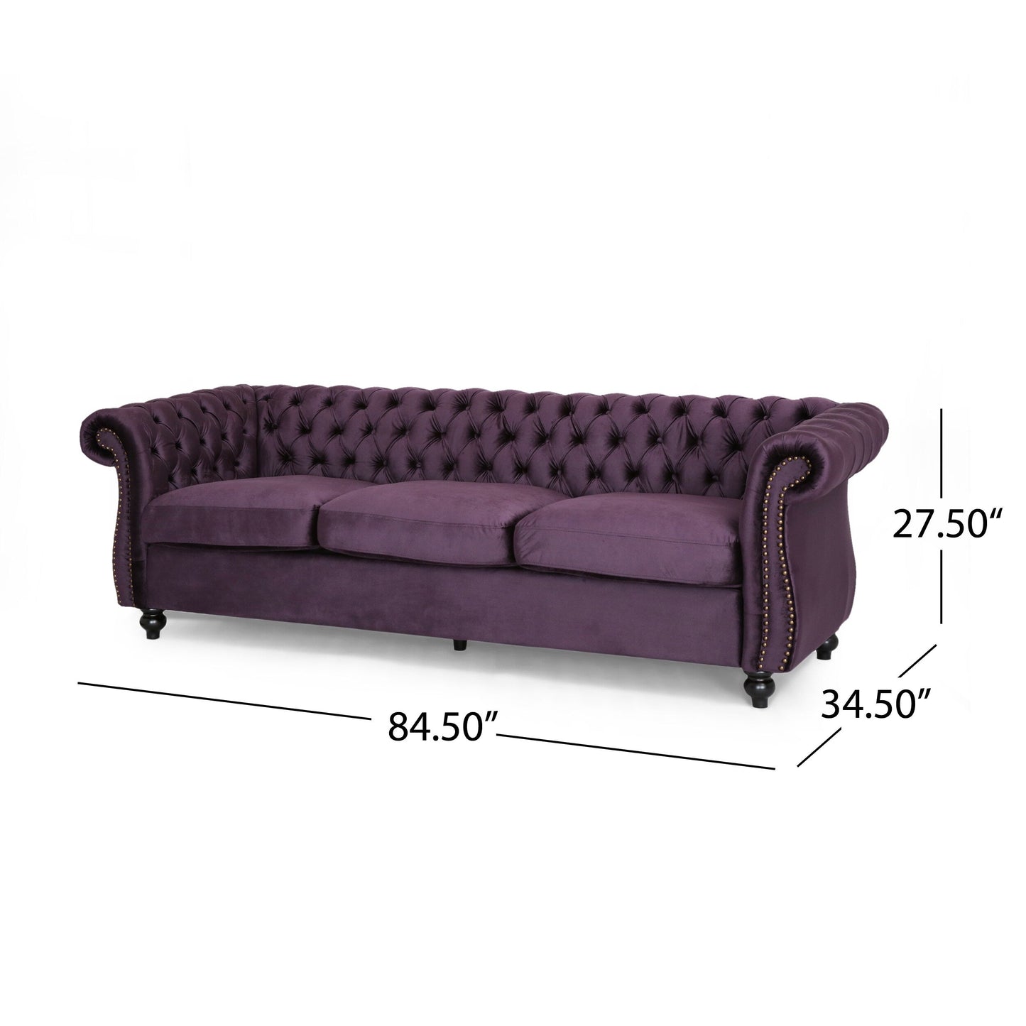 Canapé capitonné en velours Somerville Chesterfield par Christopher Knight Home