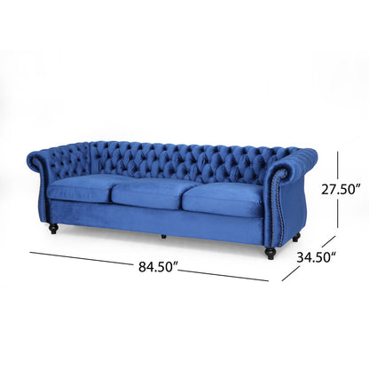 Canapé capitonné en velours Somerville Chesterfield par Christopher Knight Home