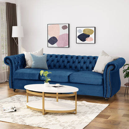Canapé capitonné en velours Somerville Chesterfield par Christopher Knight Home