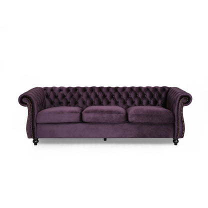 Canapé capitonné en velours Somerville Chesterfield par Christopher Knight Home