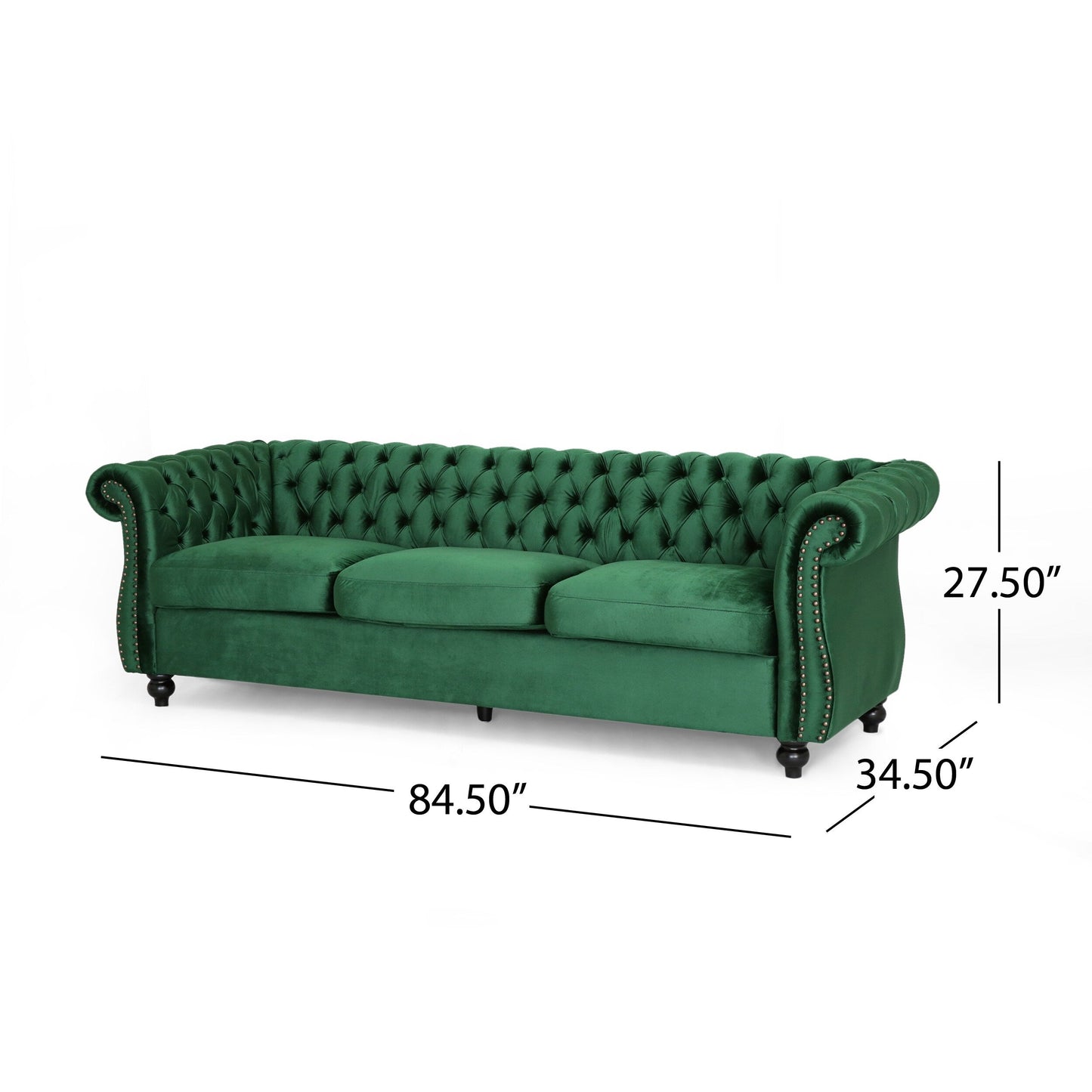 Canapé capitonné en velours Somerville Chesterfield par Christopher Knight Home