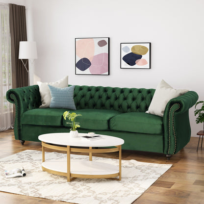 Canapé capitonné en velours Somerville Chesterfield par Christopher Knight Home